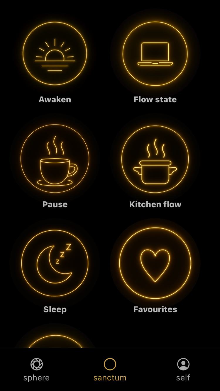 Sanctum app playlists screen