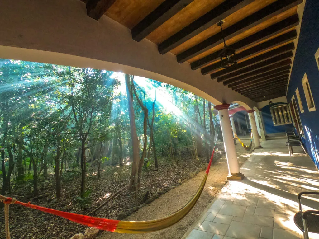 Veranda with jungle hammocks